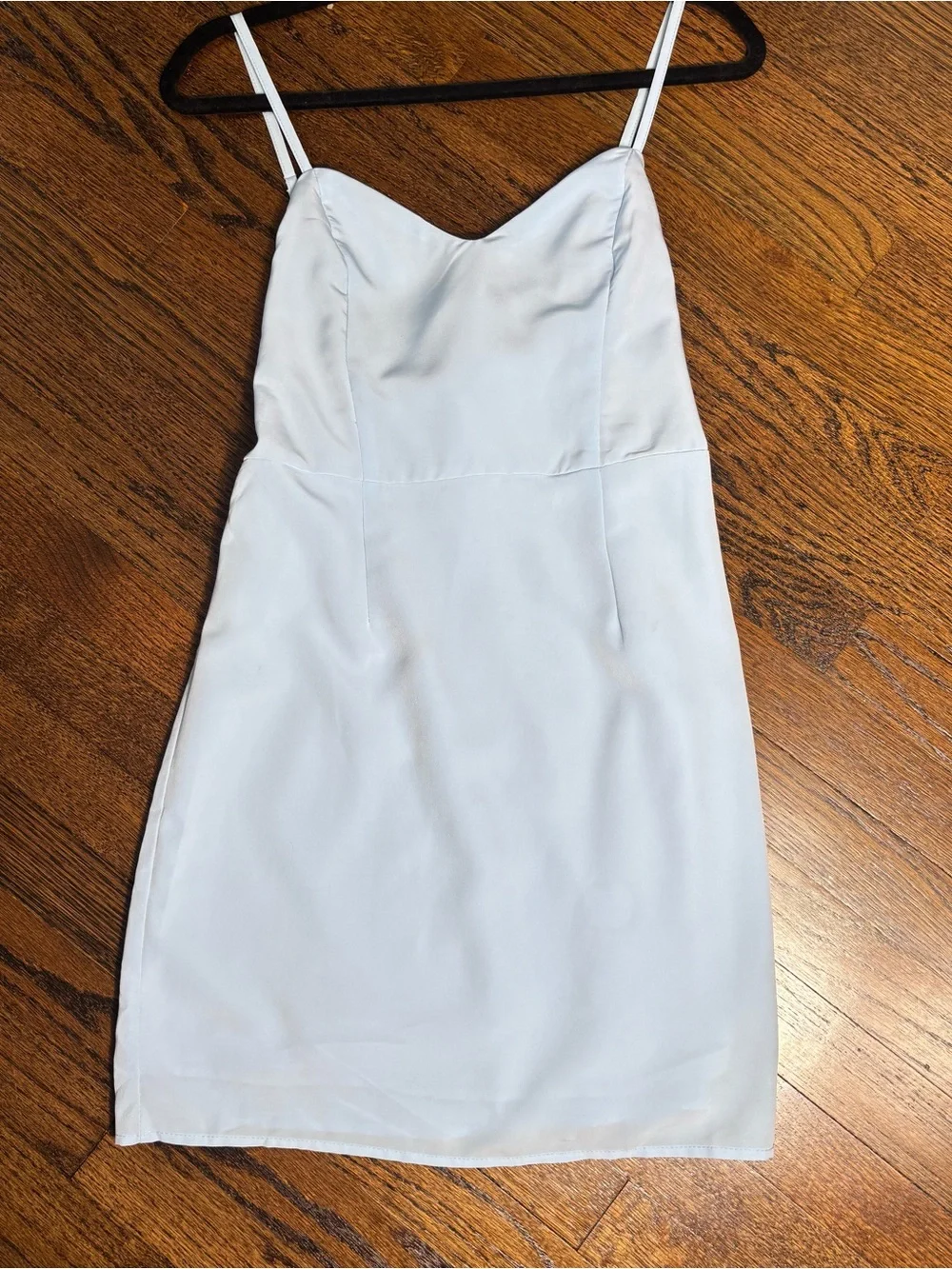 Hello Molly Light Blue Spaghetti-Strap Mini Dress Tie back Sz 6 Homecoming